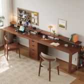 Bàn Gỗ Tự Nhiên Đôi Kết Hợp Hộc Tủ Đa Năng