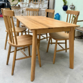 Bộ bàn ăn 6 ghế chân xéo gỗ