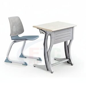 Bộ bàn ghế học tập mặt ghế màu xanh lam