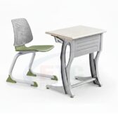 Bộ bàn ghế học tập mặt ghế màu xanh rêu