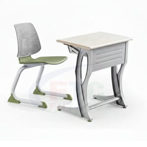 Bộ bàn ghế học tập mặt ghế màu xanh rêu